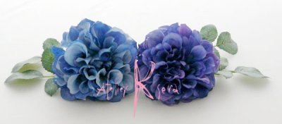 画像1: 紫ブルー＆ブルーダリア　ヘアーパーツセット