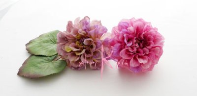 画像3: 造花パープルピンクとパープルダリア　クラッチブーケ・ブトニア・ヘッドパーツセット