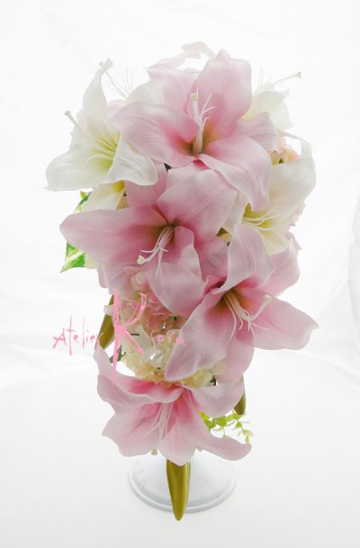画像2: 造花カサブランカ　ピンク＆ホワイト　 ボリュームT