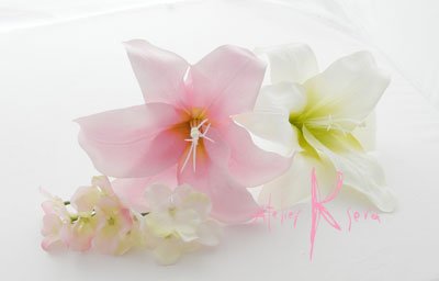 画像4: 造花カサブランカ　ピンク＆ホワイト　 ボリュームT
