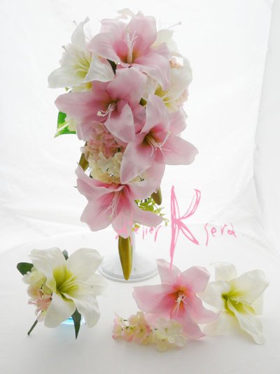 画像3: 造花カサブランカ　ピンク＆ホワイト　 ボリュームT