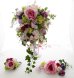 画像1: 造花パープルローズグラデーション　シャワースタイルブーケ ボリュームT・ブトニア・ヘッドパーツセット (1)