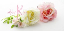 他の写真1: 造花ホワイト＆ピンクローズ＆カラー　キャスケードボリュームT・ブトニア・ヘッドパーツセット