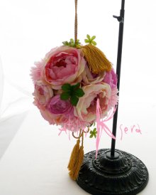 他の写真1: 造花オーダーメイドブーケ　和装用ボールブーケ（イングリッシュローズ＆マム）