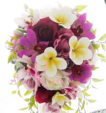他の写真2: 造花オーダーメイドブーケ　ティアドロップ・ブトニア・花冠・ヘッドパーツ（プルメリア＆パープル）