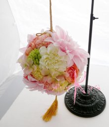 他の写真2: 造花オーダーメイドブーケ　　和装用ボールブーケ（ピンクダリア＆マム）