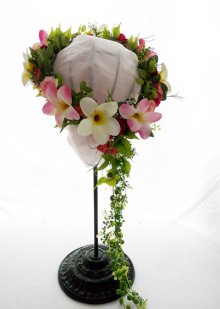 他の写真1: 造花オーダーメイドブーケ　キャスケード・ブトニア・花冠（PRナチュラル・ピンクグラデーション）