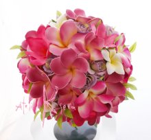 他の写真1: 造花オーダーメイドブーケ　 ラウンド・ブトニア・花冠・リストレット（Pプルメリア＆ミニローズ）
