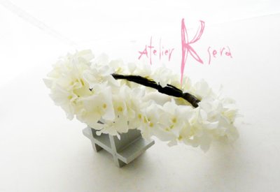画像2: 造花オーダーメード  花冠（ホワイトハイドランジア45）