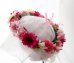 画像3: 造花オーダーメイドブーケセット  ラウンド20・ブトニア・ヘッドパーツ＆リストレット・花冠（ピンクガーベラ） (3)