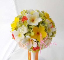 他の写真1: 造花オーダーメイドブーケ　ラウンド・ブトニア・花冠（ローズ・ラン・ハイドランジア・プルメリア）