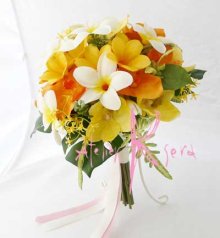 他の写真1: 造花オーダーメイドブーケ　クラッチ・ブトニア・花冠（バンダ＆プルメリアトロピカル）