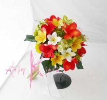 他の写真1: 造花オーダーメイドブーケ  クラッチ・ブトニア・花冠・リストレット・ヘッドパーツ（プルメリアｍｉｘ＆ラン）