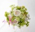 画像3: 造花オーダーメイドブーケ　クラッチ22・ブトニア・花冠（ホワイトローズ＆グリーン） (3)
