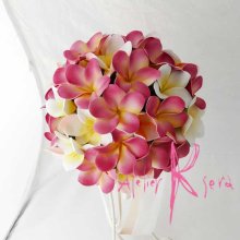 他の写真1: 造花オーダーメイドブーケ  ラウンド22・ブトニア・花冠・リストレット（プルメリア3Ｍｉｘ）