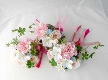 他の写真1: 造花オーダーメイドブーケ　３パーツシェア・ブトニア・花冠（Pプルメリア・ジャスミン）