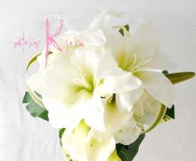他の写真1: 造花カサブランカとカラー　キャスケードブーケ・ブトニア・ヘッドパーツセット