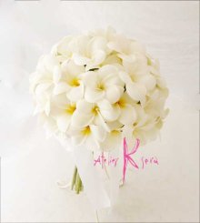 他の写真1: 造花オーダーメイドブーケ　クラッチ22・ブトニア・花冠（ホワイトプルメリア）