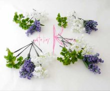 他の写真3: 造花オーダーメイド　リストレット・ヘッドパーツ（ラベンダー＆カスミ草）