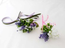 他の写真1: 造花オーダーメイド　リストレット・ヘッドパーツ（ラベンダー＆カスミ草）