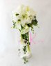 画像1: 造花カサブランカとカラー　キャスケードブーケ・ブトニア・ヘッドパーツセット (1)