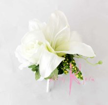他の写真2: 造花カサブランカとカラー　キャスケードブーケ・ブトニア・ヘッドパーツセット