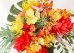 画像6: 造花オーダーメイドブーケ  キャスケードクラッチ・ブトニア・ハクレイ（花冠）（ジンジャー＆オーキッドトロピカルリーフ） (6)