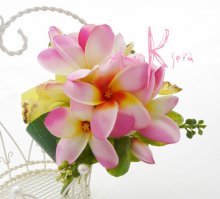 他の写真2: 造花ピンクプルメリア♪　ラウンドブーケ・ブトニア・ヘッドパーツセット