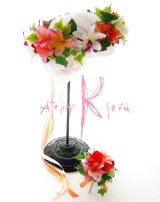 画像: 造花オーダーメイド 花冠・ブトニアセット（ナチュラルトロピカルイメージ）