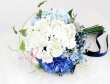 画像2: 造花オーダーメイドブーケ  クラッチ23・ブトニア・花冠（ブルー＆ホワイト）