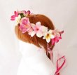 画像6: 造花オーダーメイド　ティアドロップブーケ・ブトニア・花冠（プルメリア＆ピンクローズ