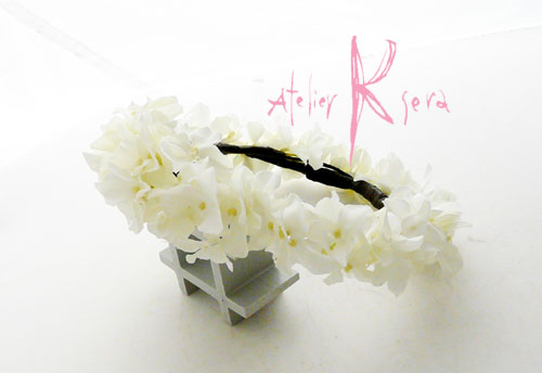 画像: 造花オーダーメード  花冠（ホワイトハイドランジア45）