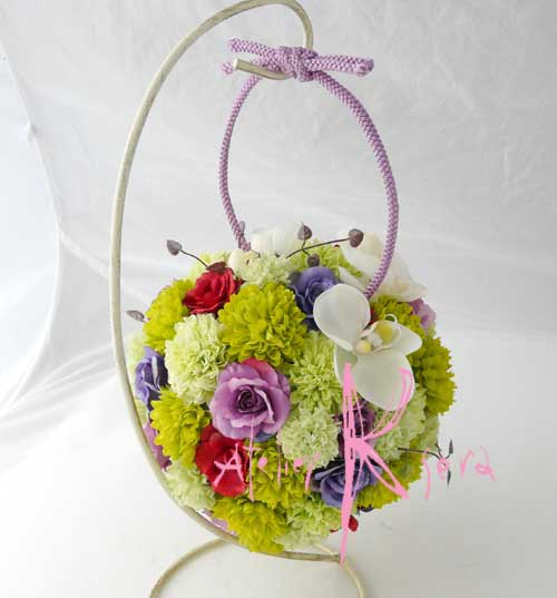 画像: 造花オーダーメイドブーケ　和装ボールブーケ